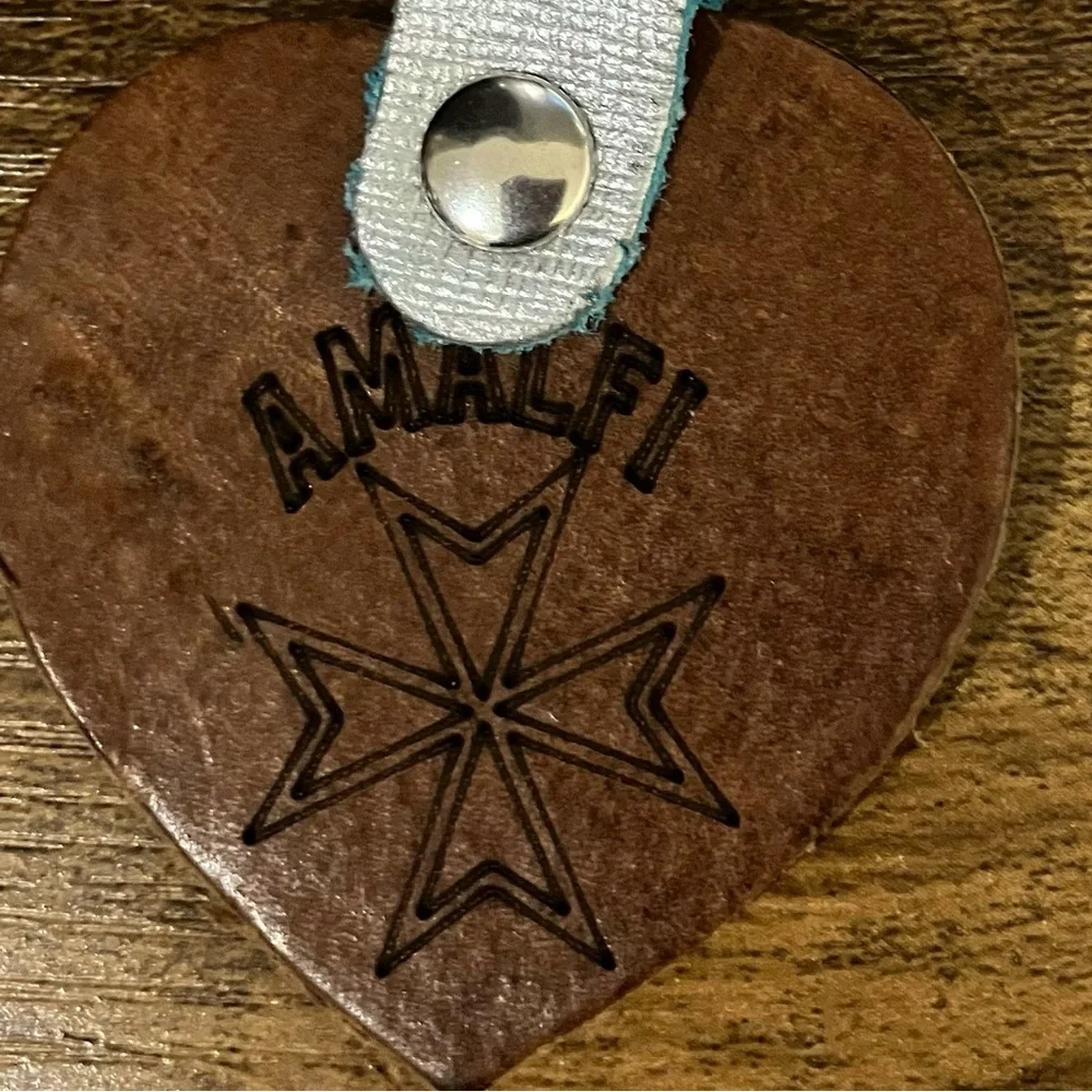 Genuine Leather Almalfi Heart Keychain Purse Charm NWOT